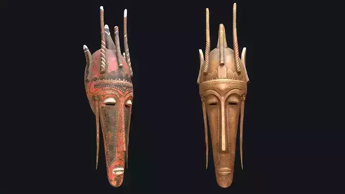 African mask 8 Low-poly 3D model