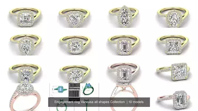 Engagement ring Vanessa all shapes Collection 