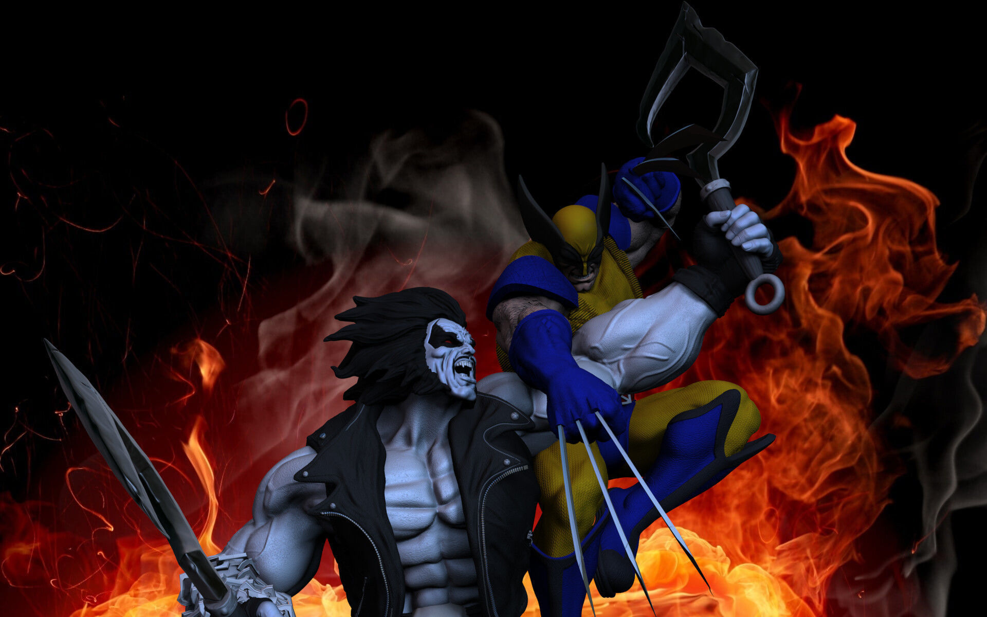 Lobo Vs Wolverine STL 3d printing Crossover fanart by CG Pyro 3D print model_7