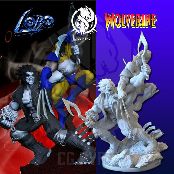 Lobo Vs Wolverine STL 3d printing Crossover fanart by CG Pyro 3D print model_5