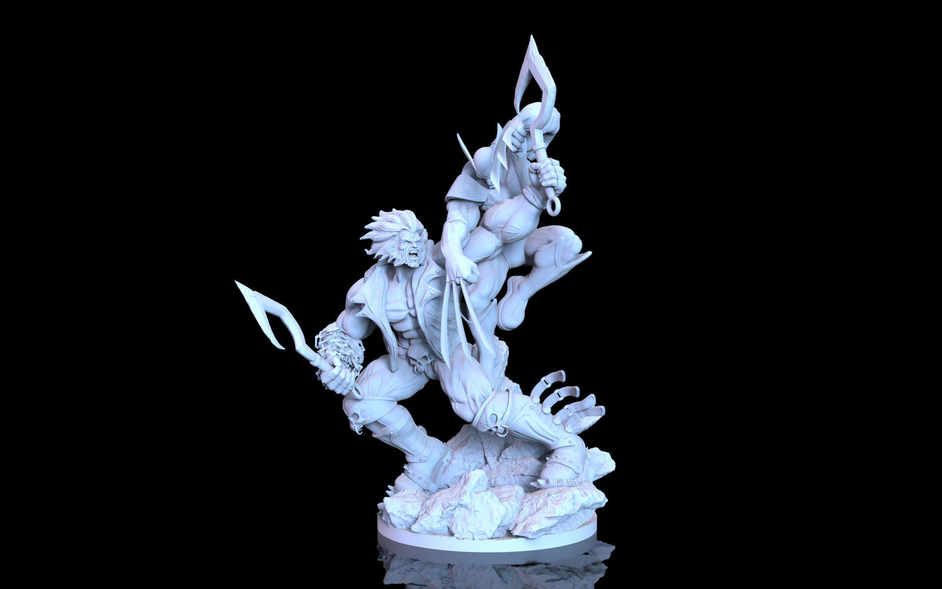 Lobo Vs Wolverine STL 3d printing Crossover fanart by CG Pyro 3D print model_8