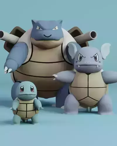 Squirtle Evolution Pack 3D print model