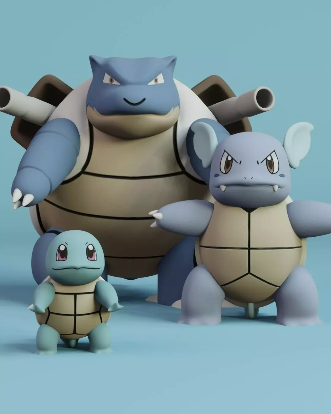 Squirtle Evolution Pack 3D print model