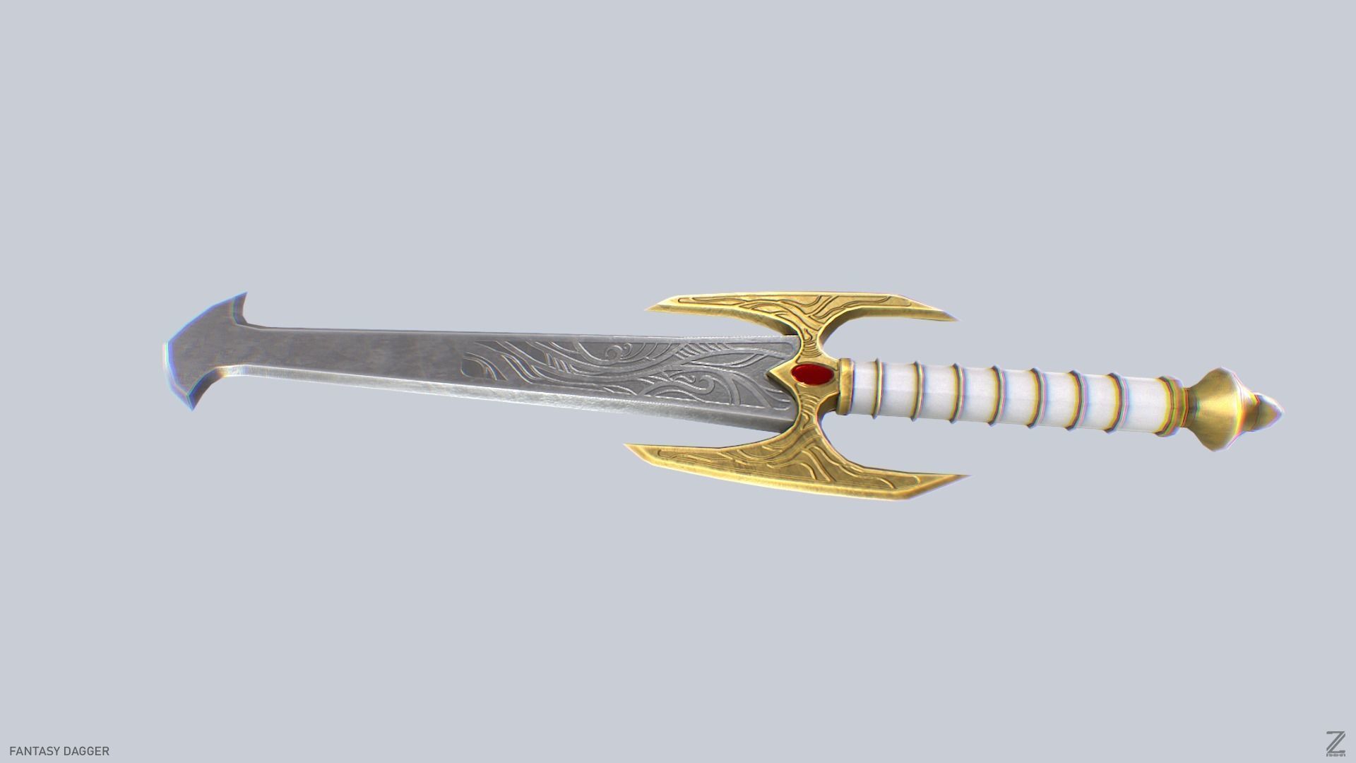 Fantasy dagger Low-poly 3D model_8