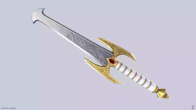 Fantasy dagger Low-poly 3D model