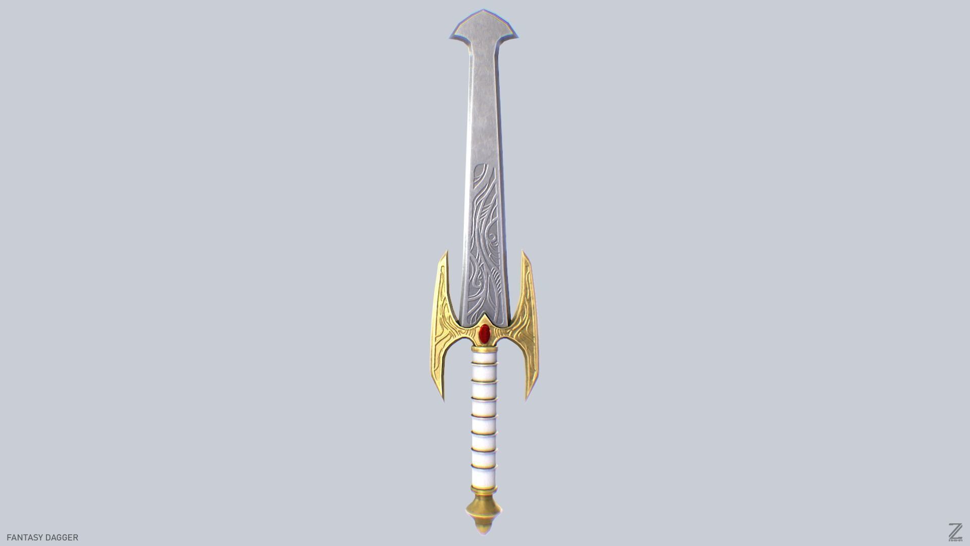 Fantasy dagger Low-poly 3D model_2
