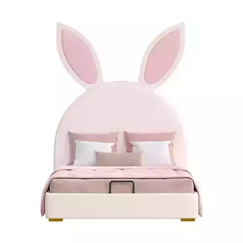 White Modern Upholstered Kids Bed