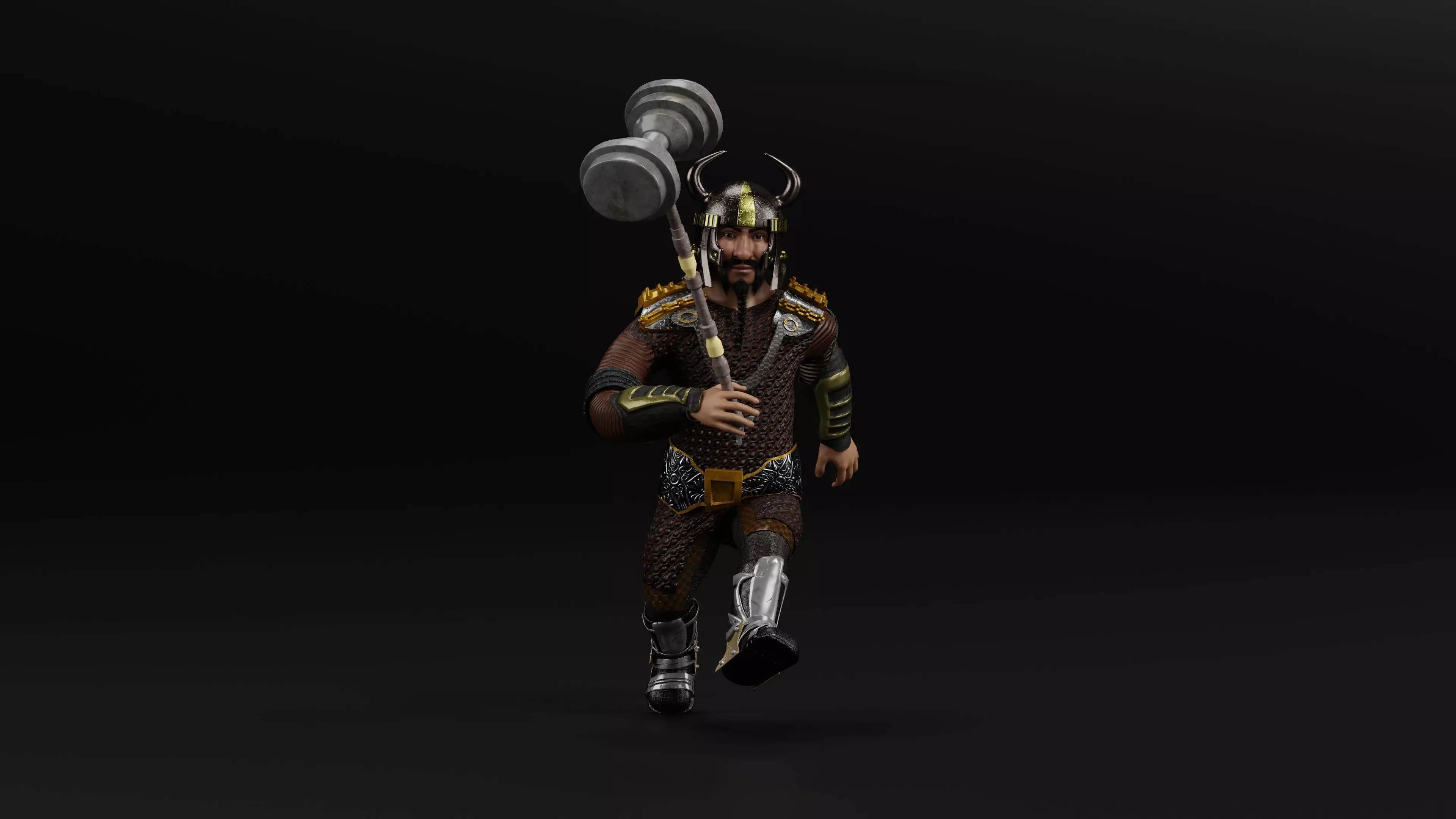 Dwarf Low-poly 3D model_0