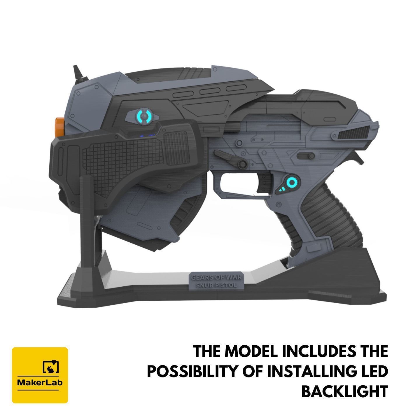 Snub Blaster - Gears of War - STL CAD bundle - Personal Use 3D print model_4