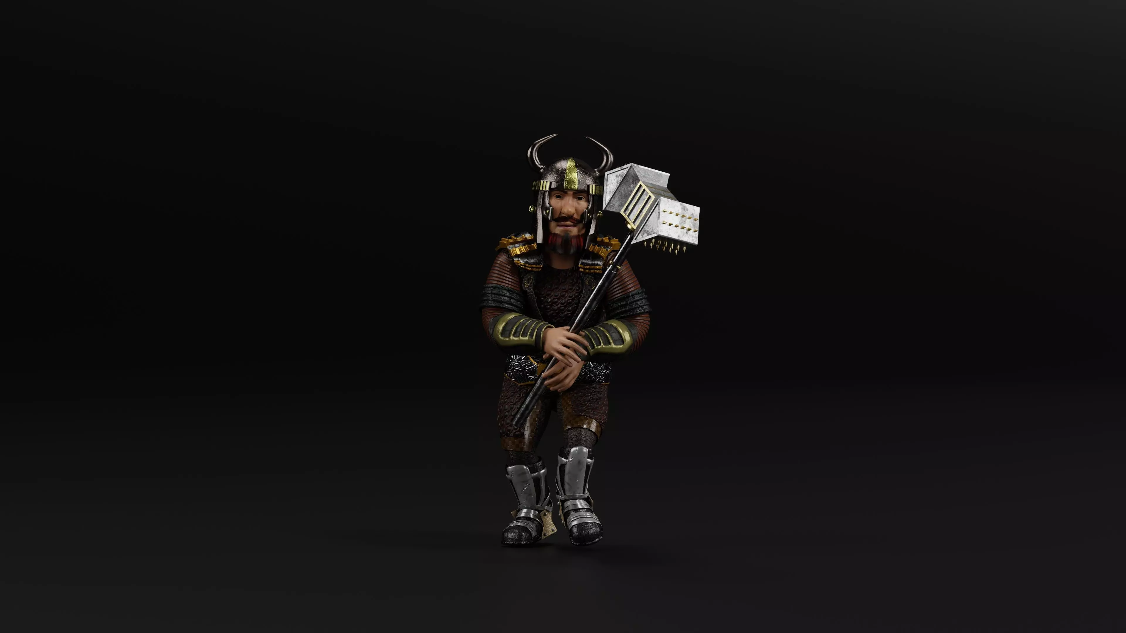 Dwarf Low-poly 3D model_0