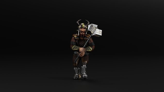 Dwarf Low-poly 3D model