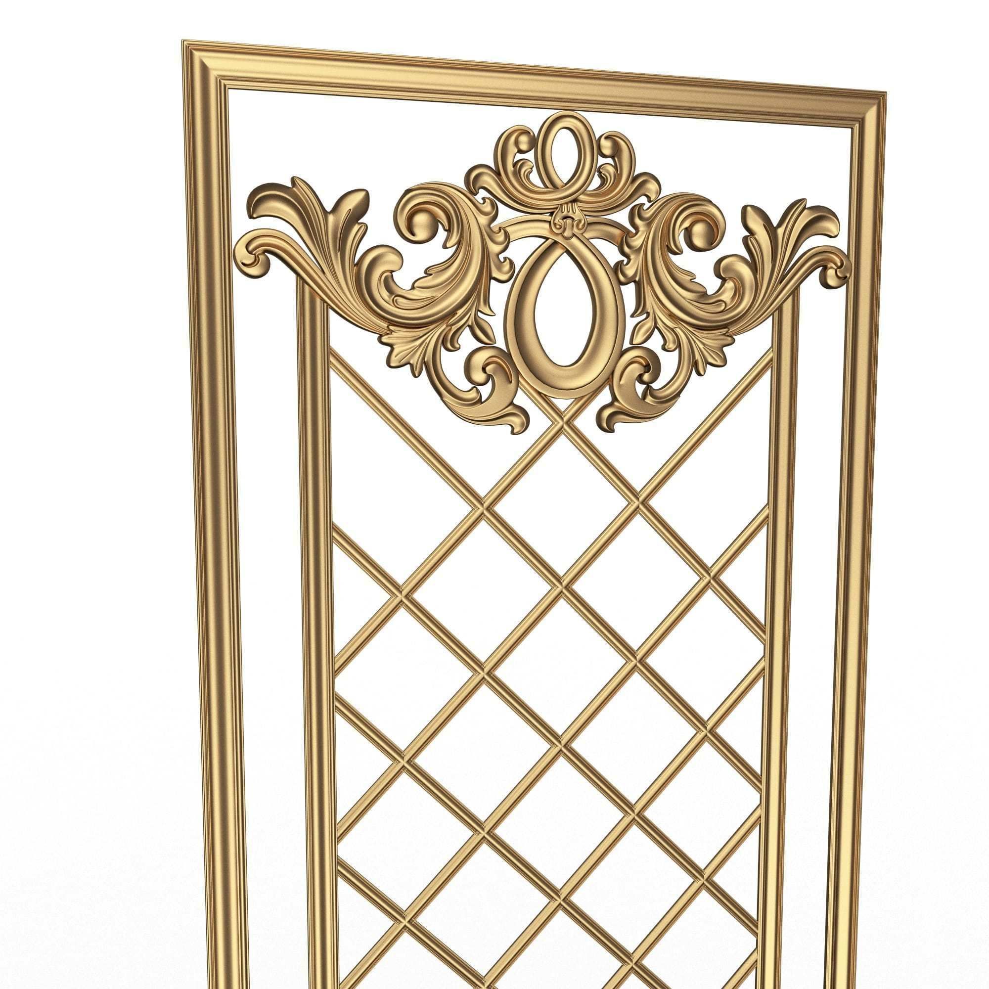 Boiserie Carved Decoration Panel 016 Low-poly 3D model_4