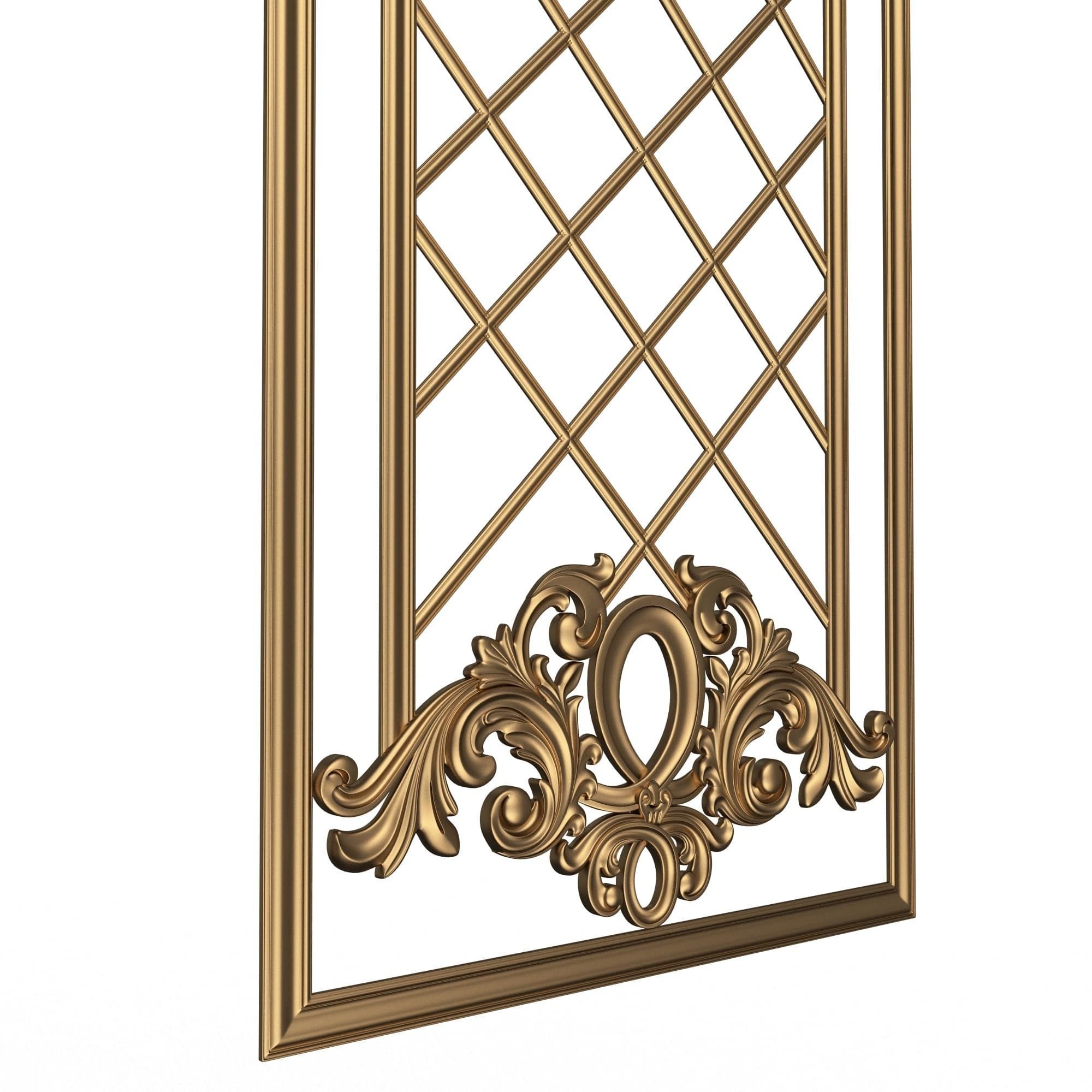Boiserie Carved Decoration Panel 016 Low-poly 3D model_3