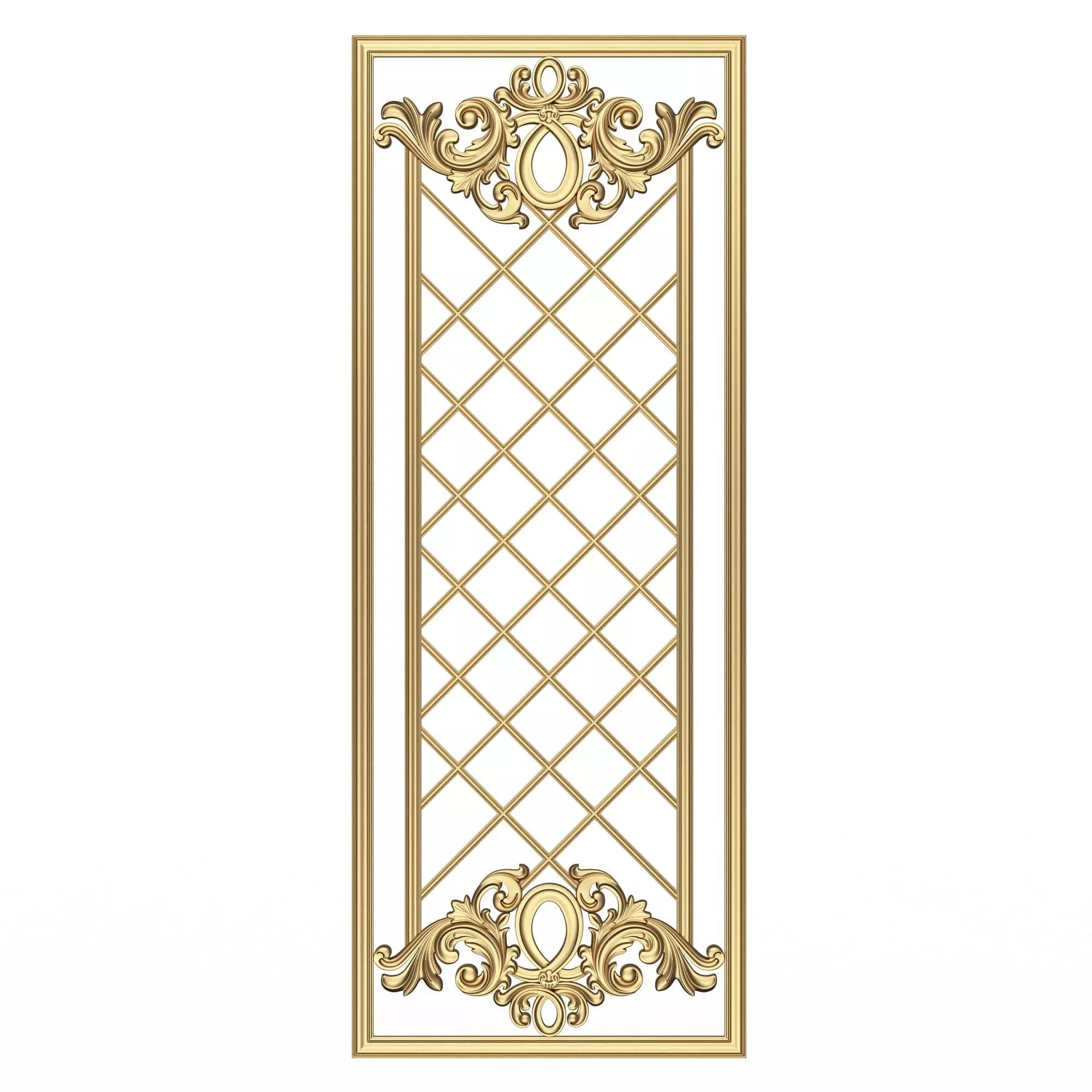 Boiserie Carved Decoration Panel 016 Low-poly 3D model_0