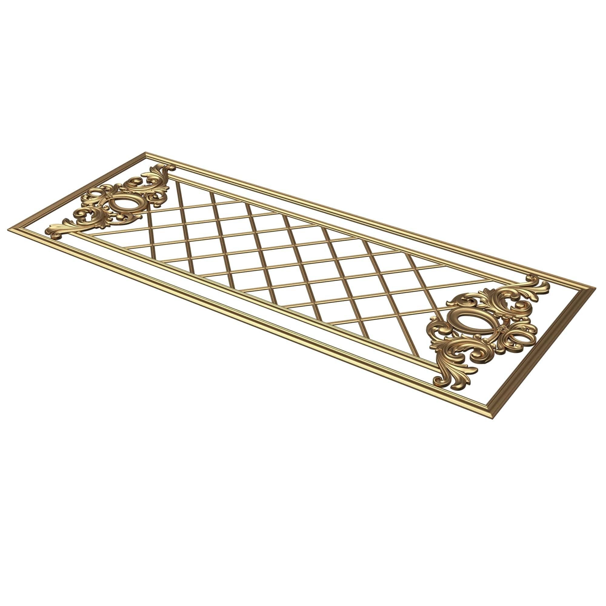 Boiserie Carved Decoration Panel 016 Low-poly 3D model_5