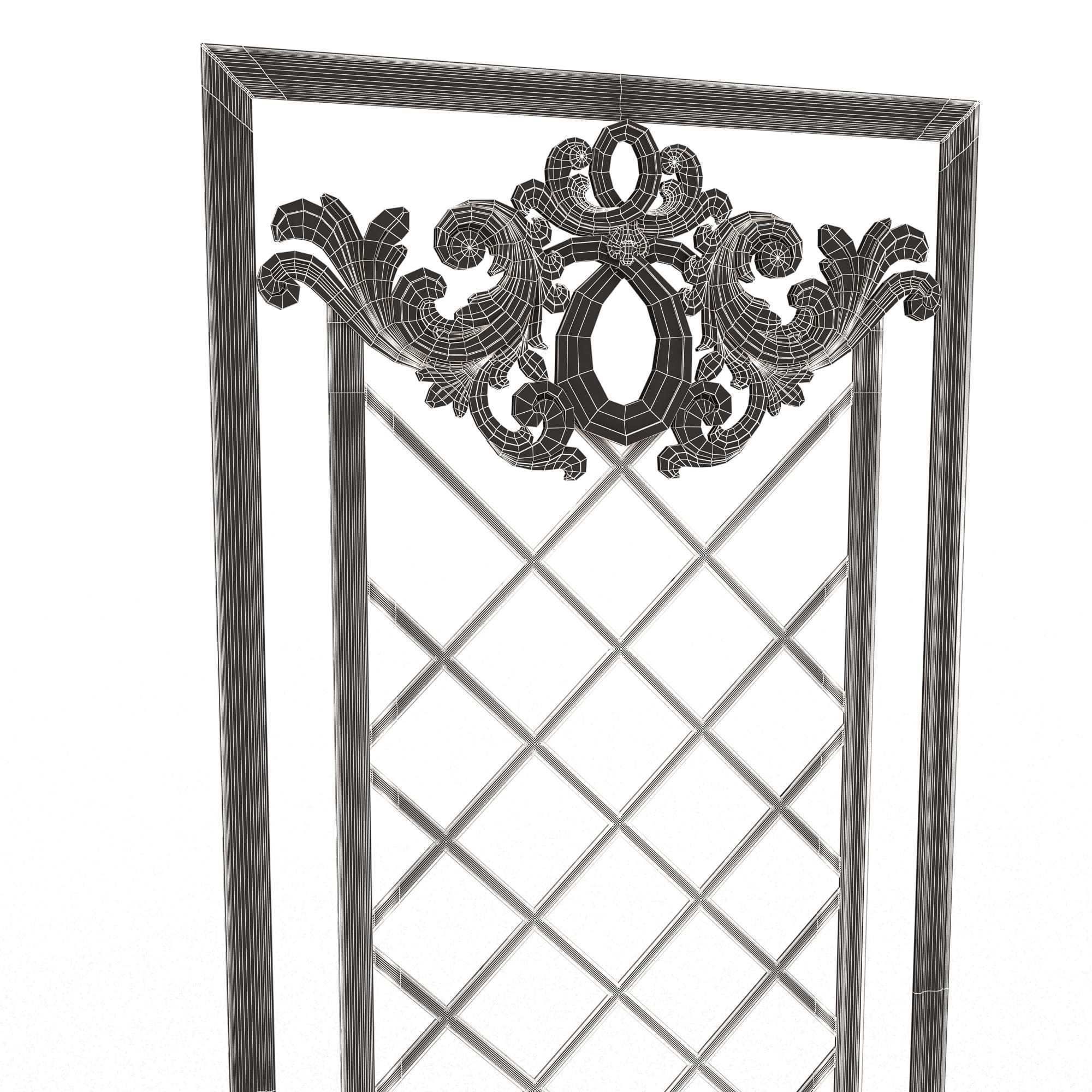 Boiserie Carved Decoration Panel 016 Low-poly 3D model_10