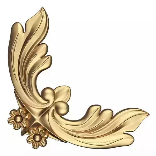 Corner Carved Plaster Molding Decoration 026 Low-poly 3D model