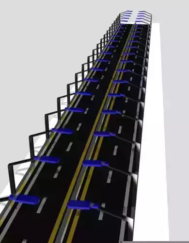 Bridge with street lights 