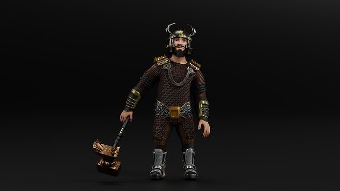 Dwarf Low-poly 3D model