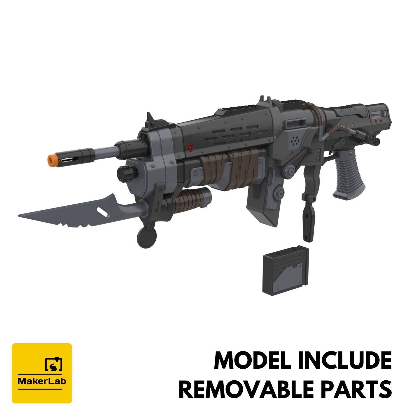 Retro Lancer - Gears of War - STL CAD bundle - Commercial Use 3D print model_8