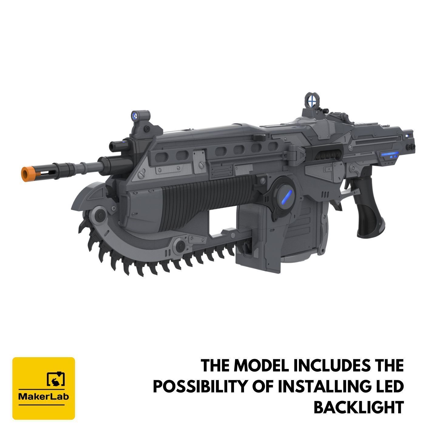 Lancer - Gears of War - STL CAD bundle - Personal Use 3D print model_4