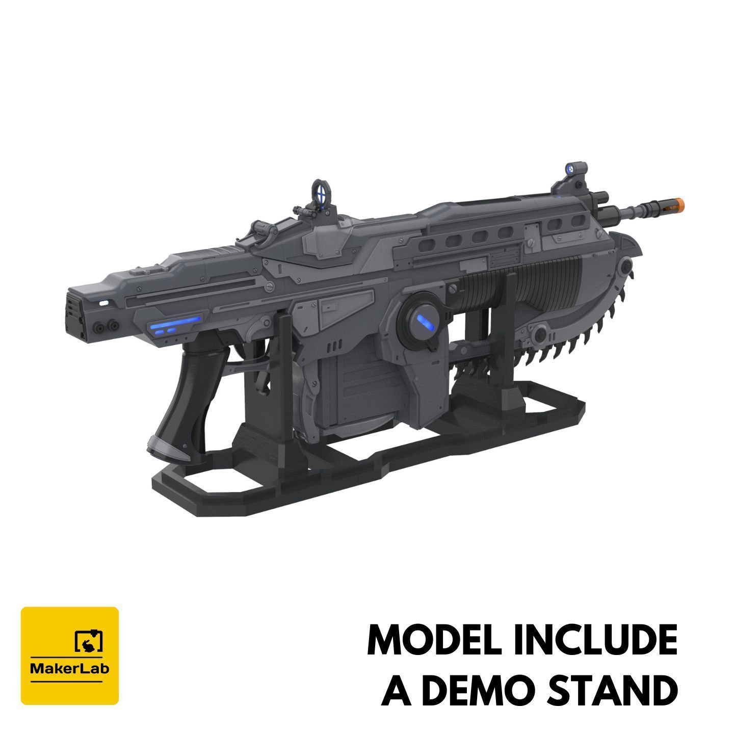 Lancer - Gears of War - STL CAD bundle - Personal Use 3D print model_3