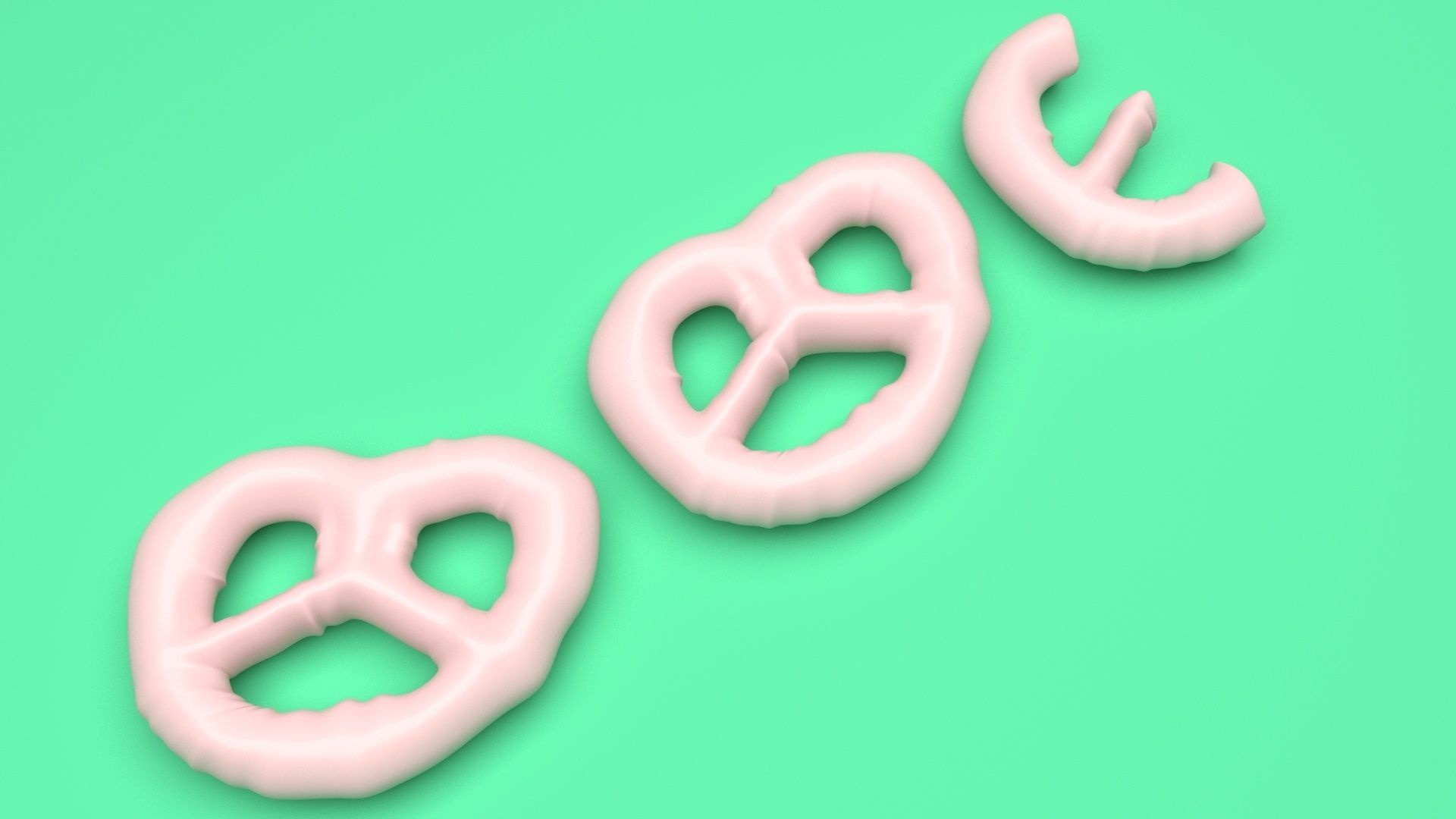 Strawberry Yogurt Covered Mini Pretzel Crackers 3D model_12