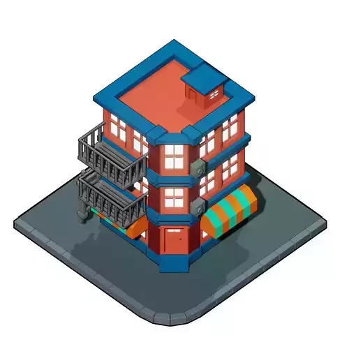 Residential Urban Building - Low Poly