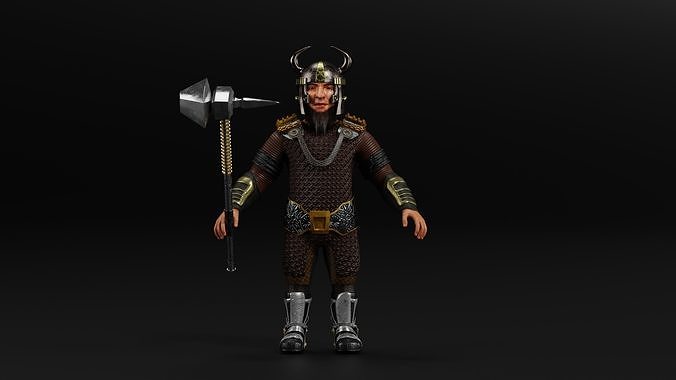 Dwarf Low-poly 3D model