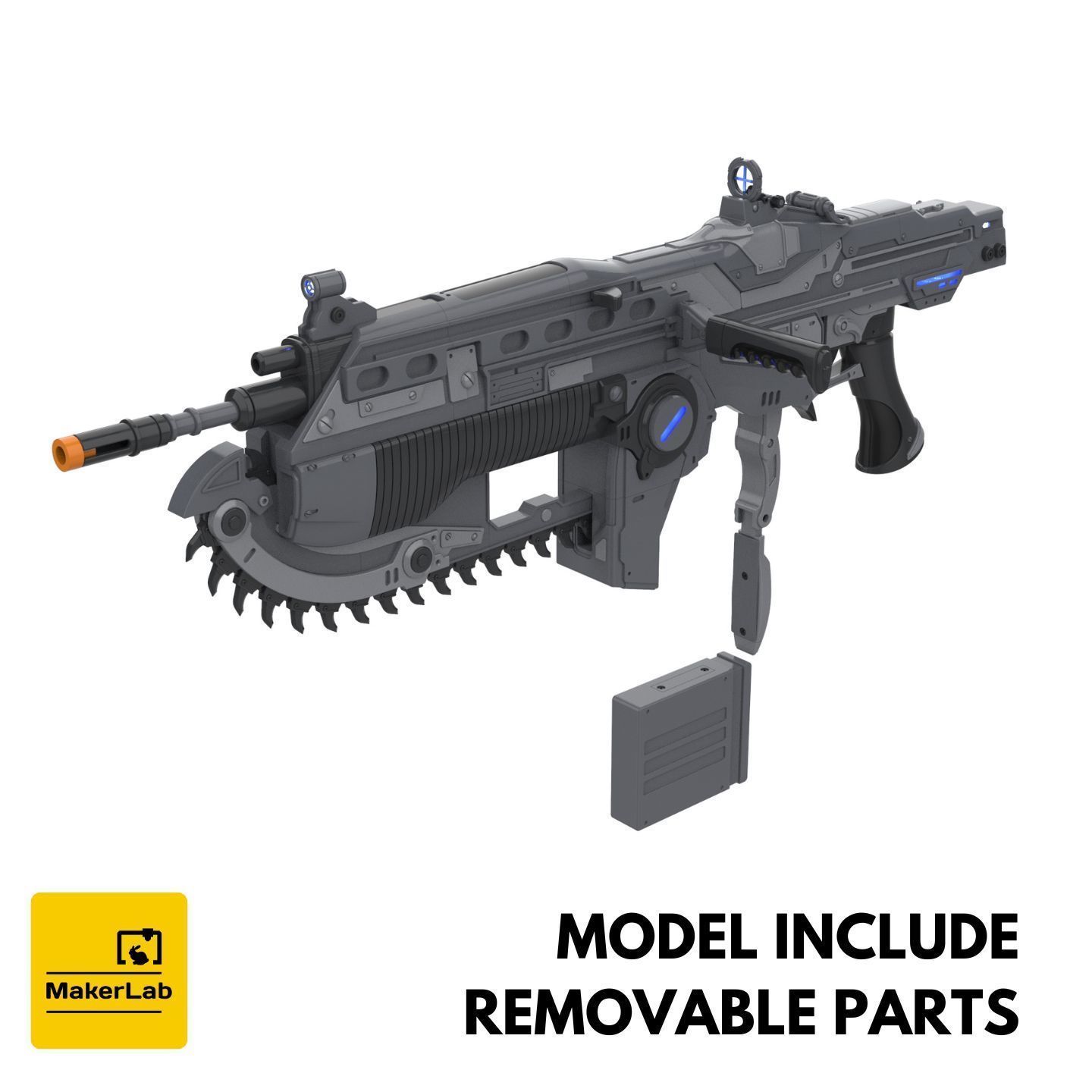 Lancer - Gears of War - STL CAD bundle - Commercial Use 3D print model_6