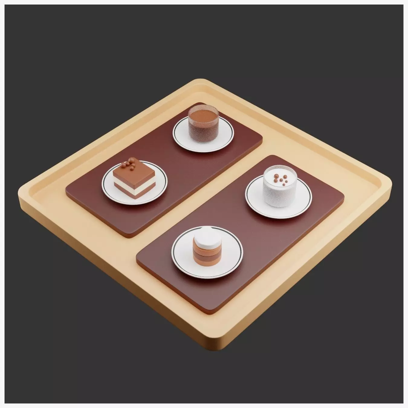 American Dessert Feast 3D print model