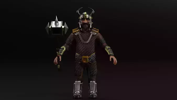 Dwarf Low-poly 3D model