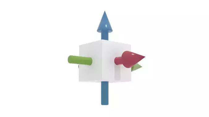 Default Cube with X Y Z Axes 3D model