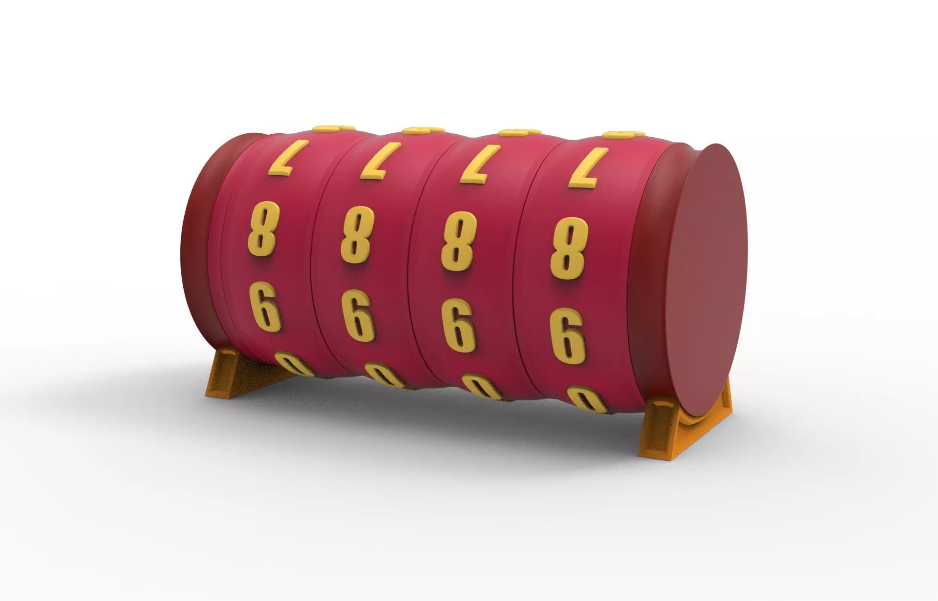 combination cylindrical lock 3D print model_0