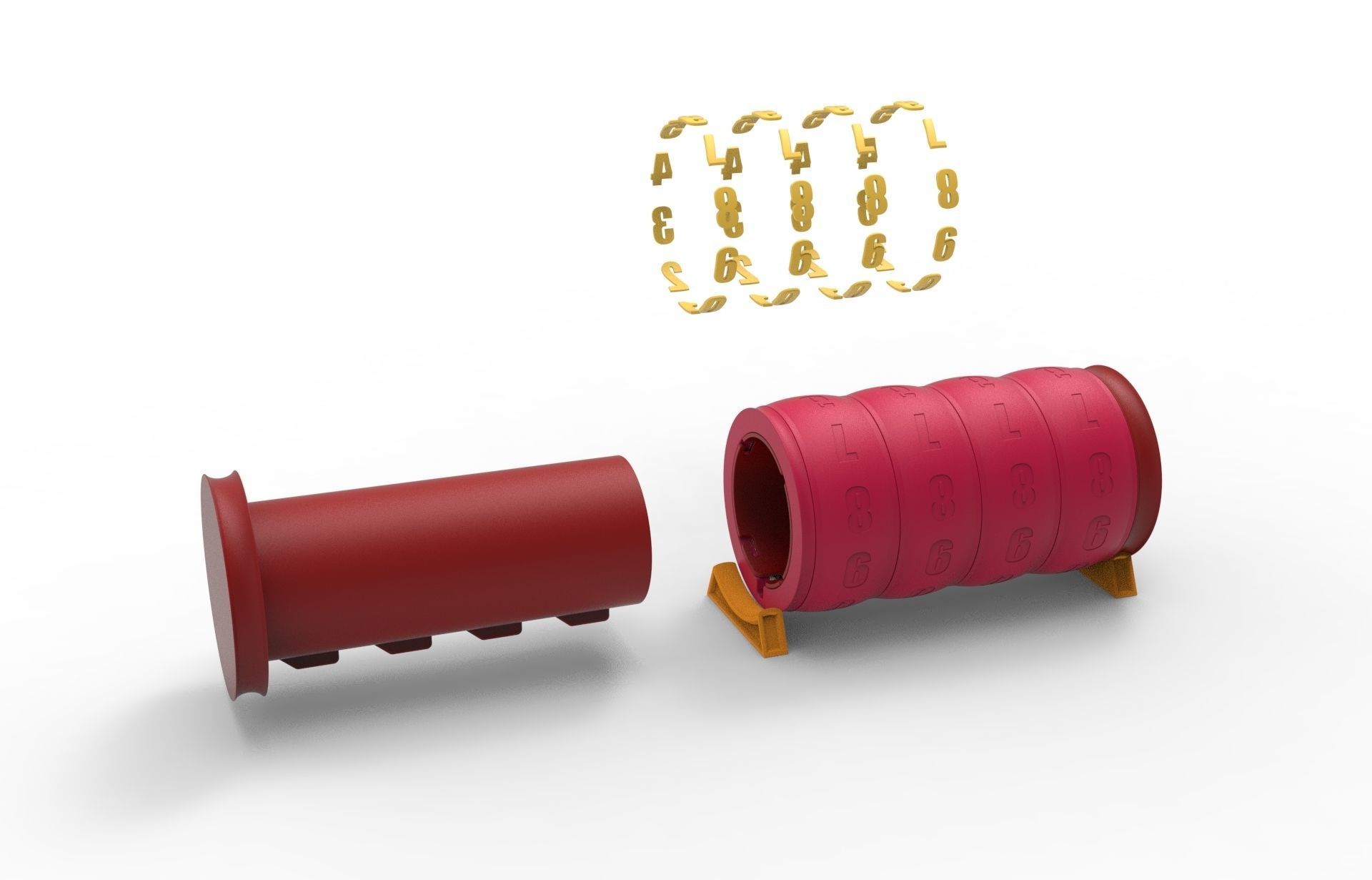combination cylindrical lock 3D print model_11