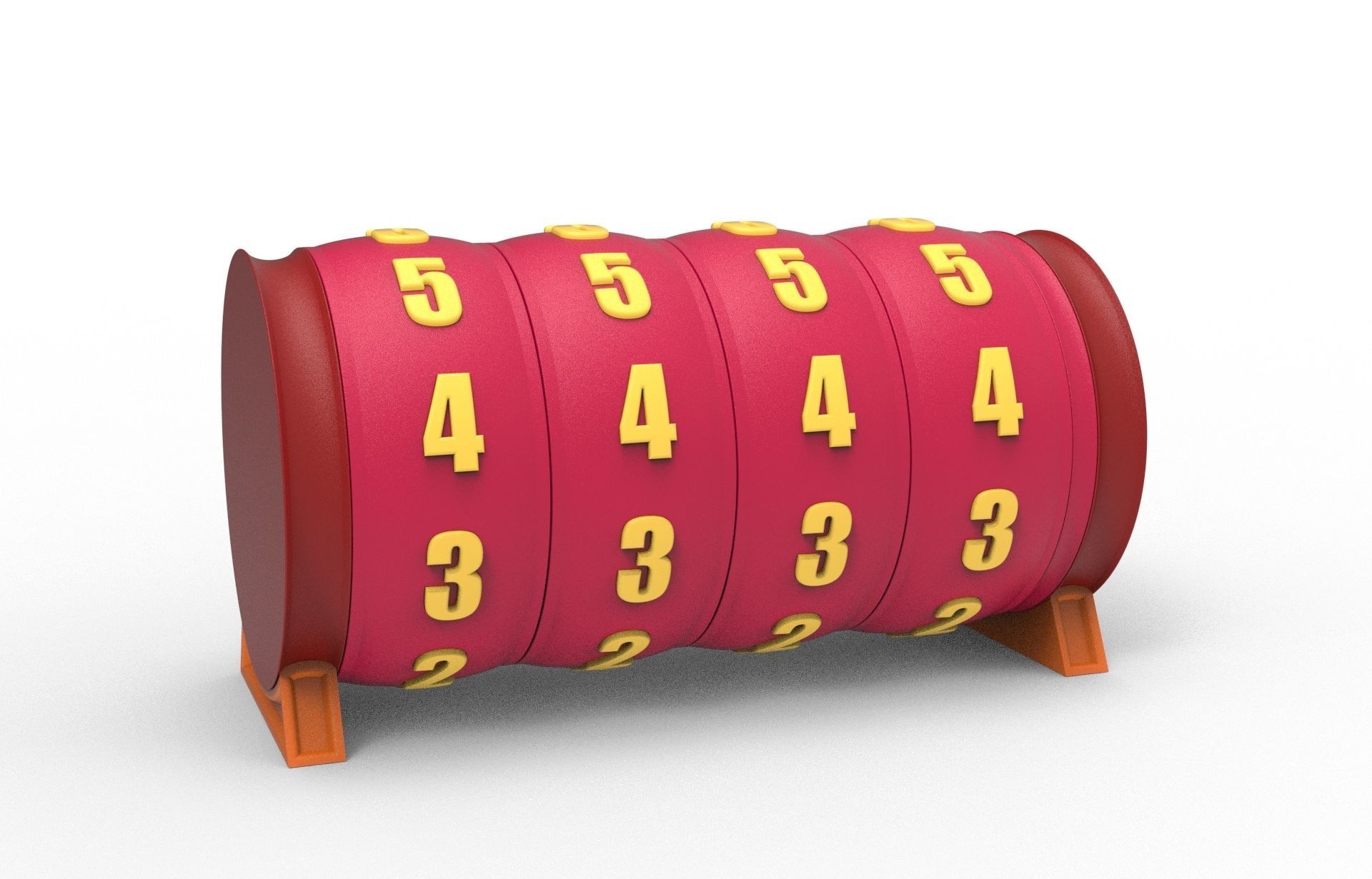 combination cylindrical lock 3D print model_1