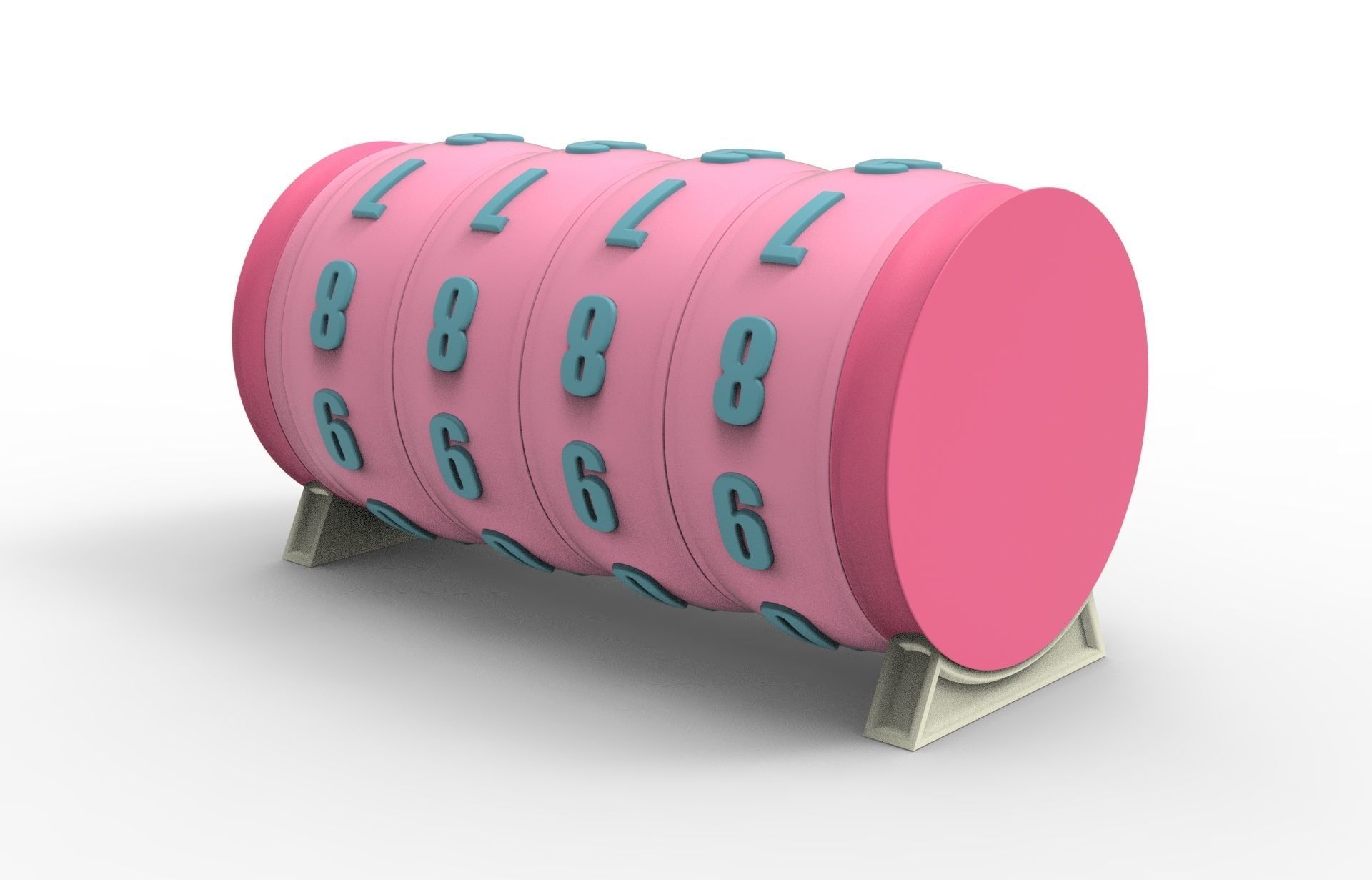 combination cylindrical lock 3D print model_18