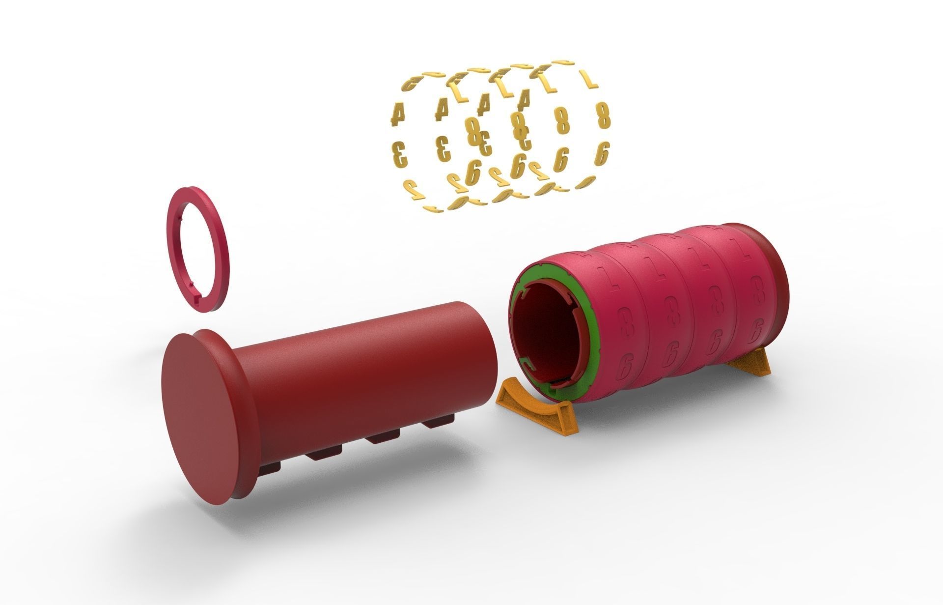 combination cylindrical lock 3D print model_12