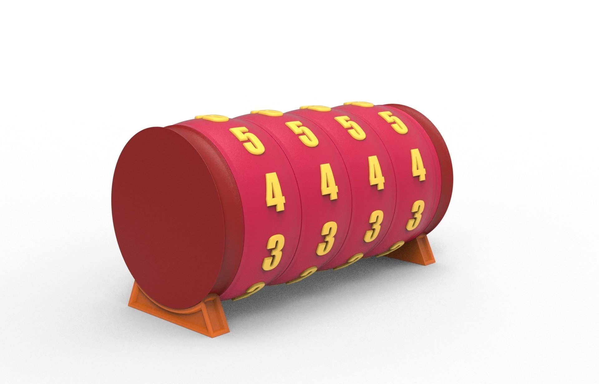 combination cylindrical lock 3D print model_3