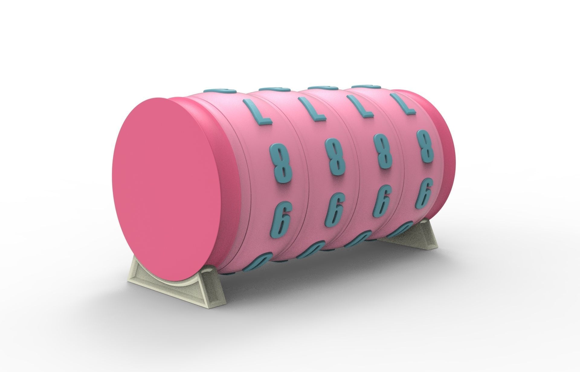 combination cylindrical lock 3D print model_20
