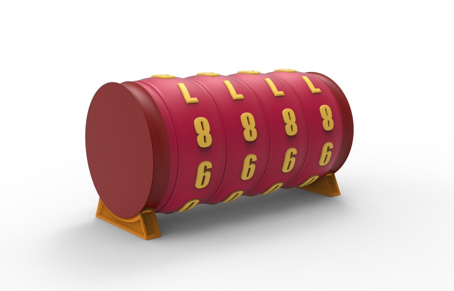 combination cylindrical lock 3D print model_7