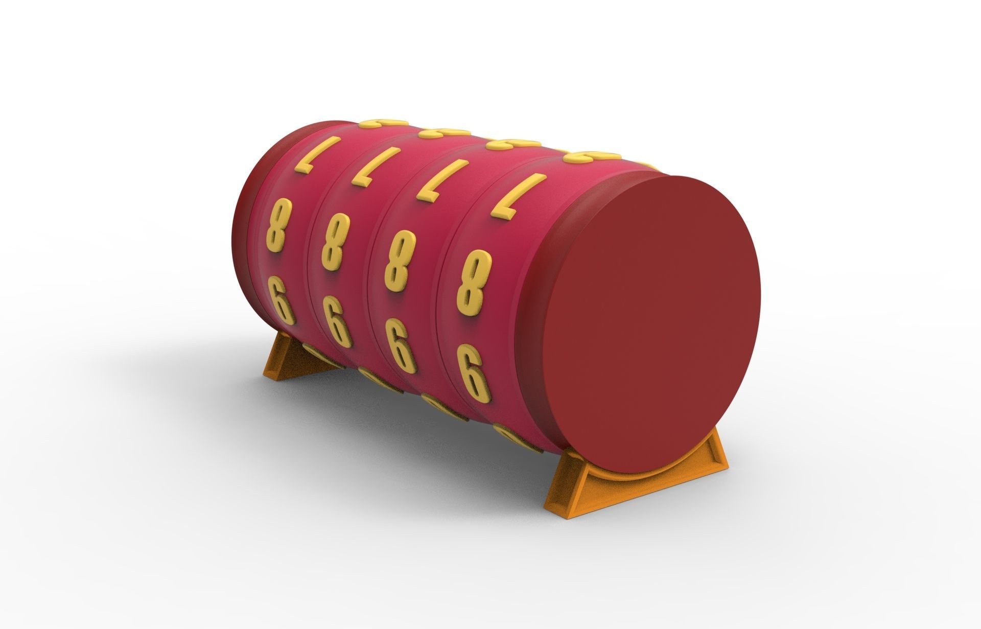 combination cylindrical lock 3D print model_5