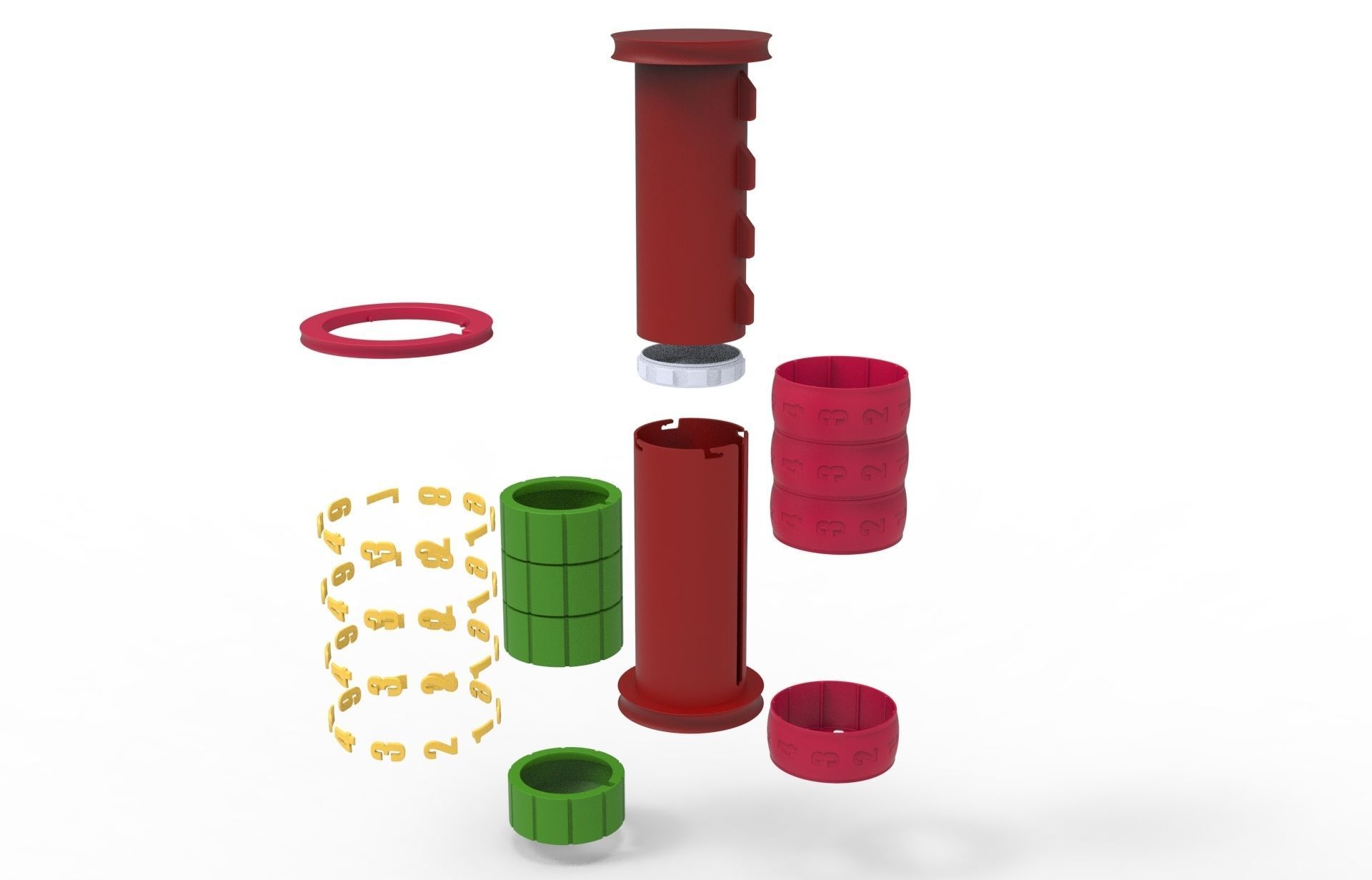 combination cylindrical lock 3D print model_16