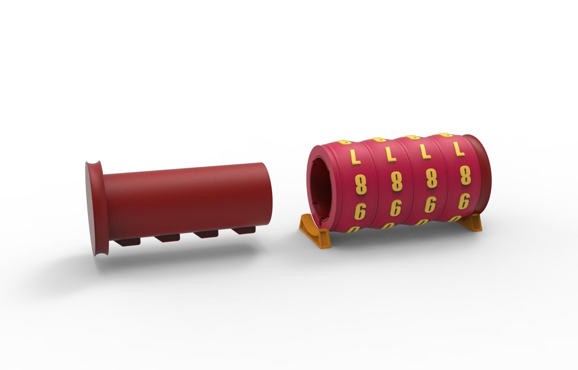 combination cylindrical lock 3D print model_10