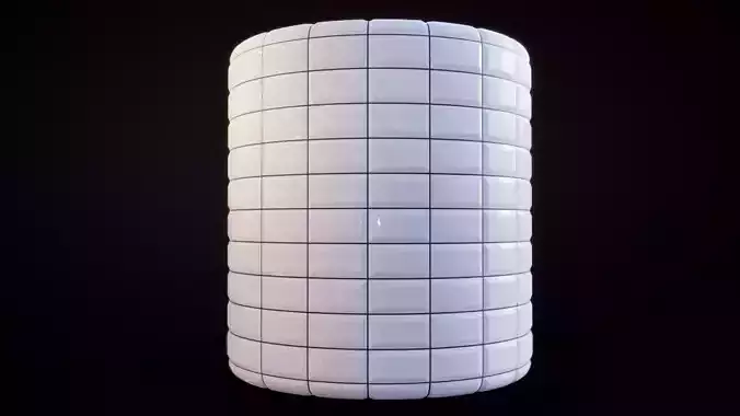 White straight tile material 