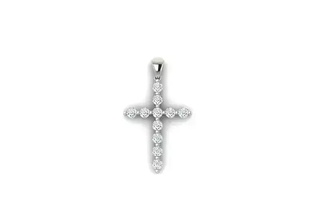 Shared Prongs Cross Pendant