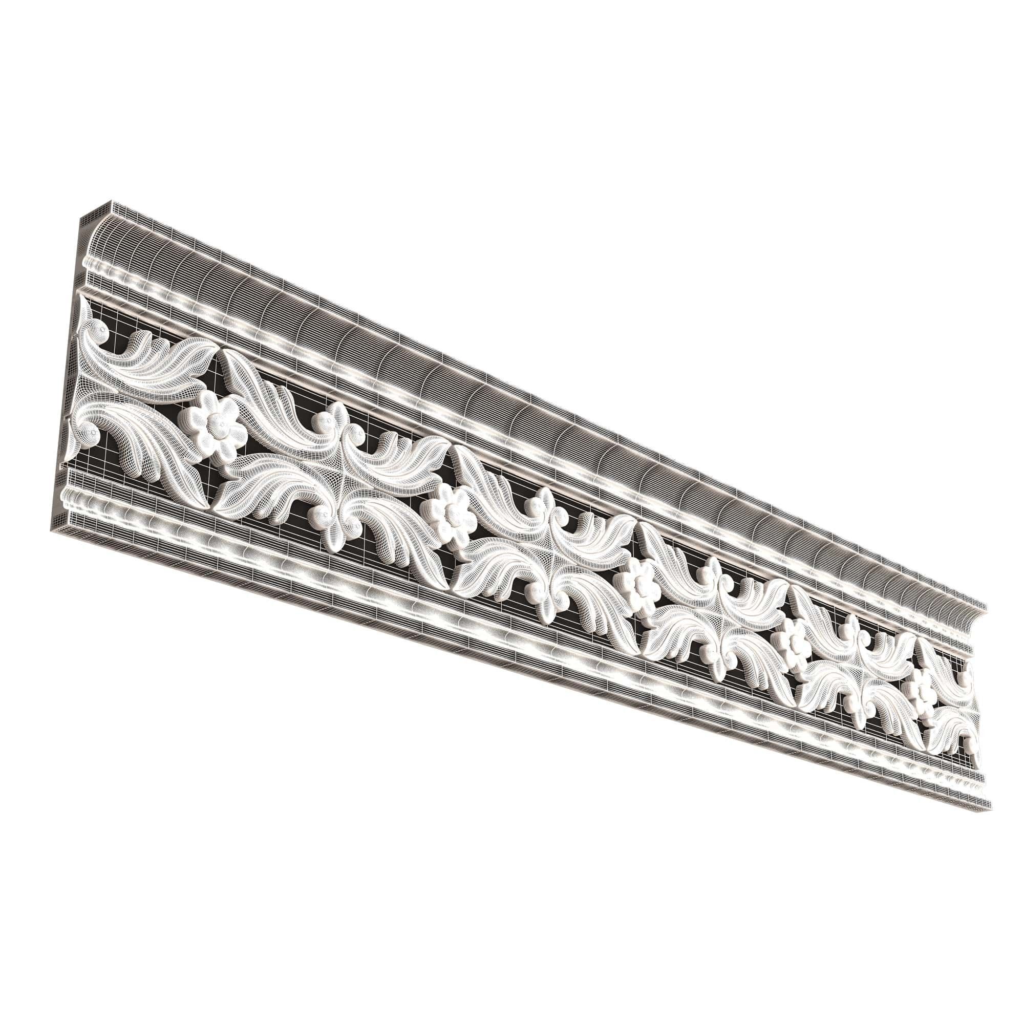 Cornice Decoration Molding 048 Low-poly 3D model_7