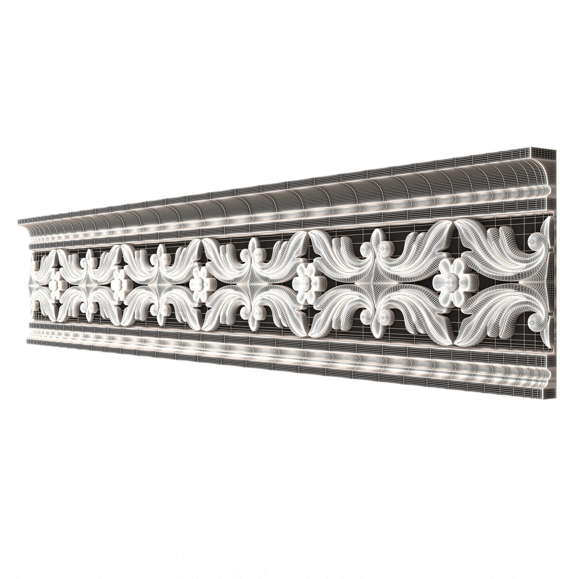 Cornice Decoration Molding 048 Low-poly 3D model_6