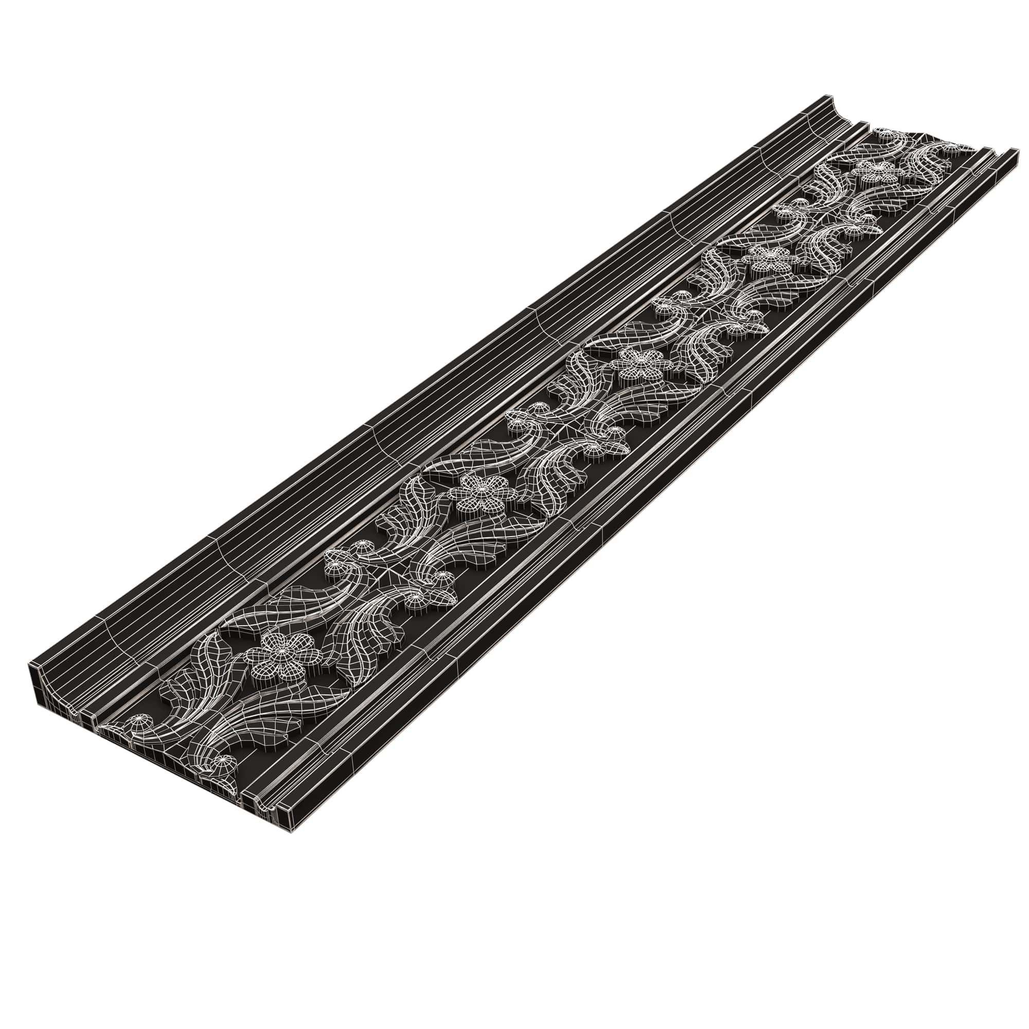 Cornice Decoration Molding 048 Low-poly 3D model_15