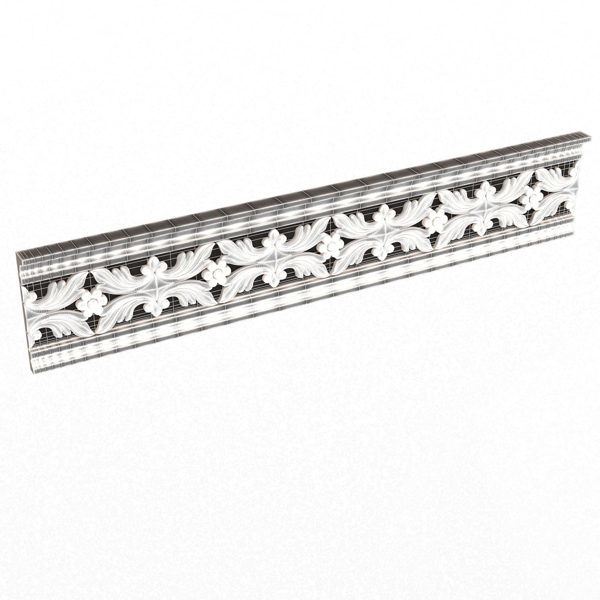 Cornice Decoration Molding 048 Low-poly 3D model_11